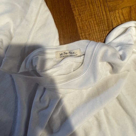 Free People White Cropped Top - Picture 2 of 3